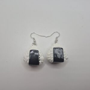 White and Black Onigiri Earrings